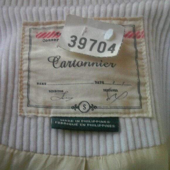 Cartonnier Anthropologie Ivory Corduroy Oversized Peacoat Sm - Picture 7 of 8